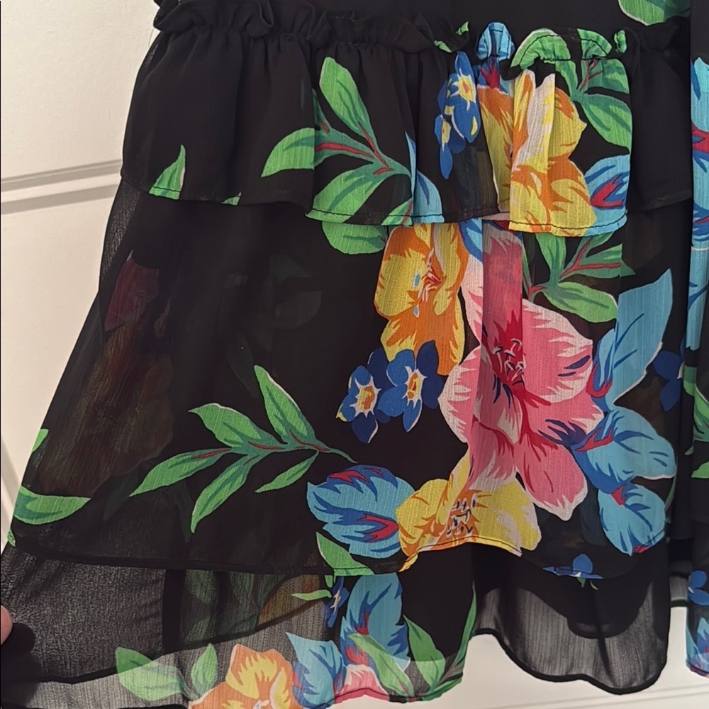 Lauren Ralph Lauren Black Label Floral Off-Shoulder Black Dress - Picture 3 of 12